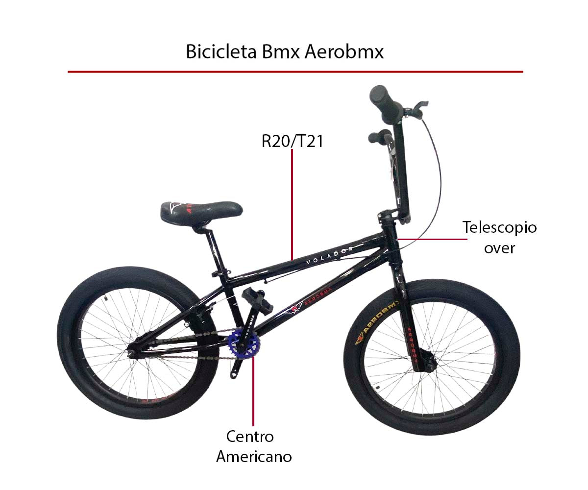 Bicicleta BMX Aerobmx Volador Centro Americano Rodado 20 color tinto