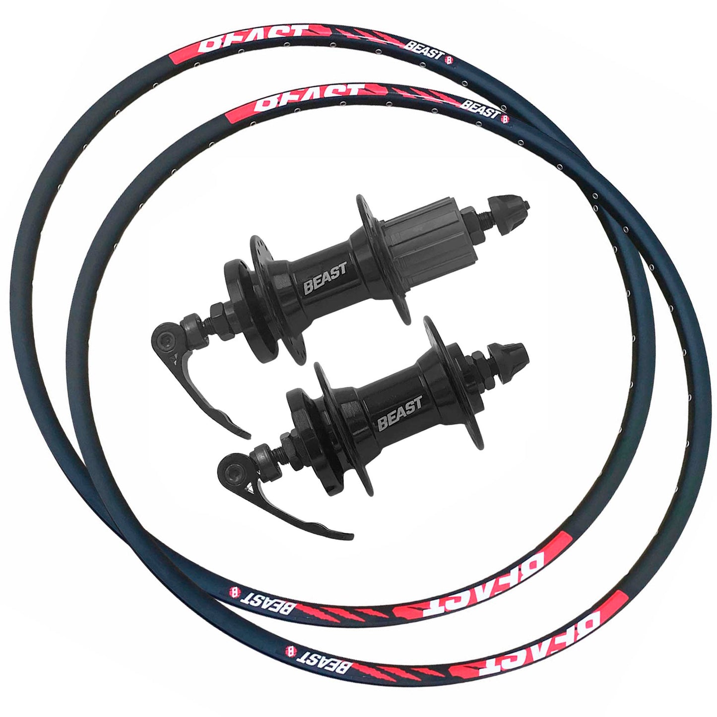 Aros para Bicicleta 29 Mtb De Aluminio para Freno De Disco + Mazas 36h 6 tornillos Beast