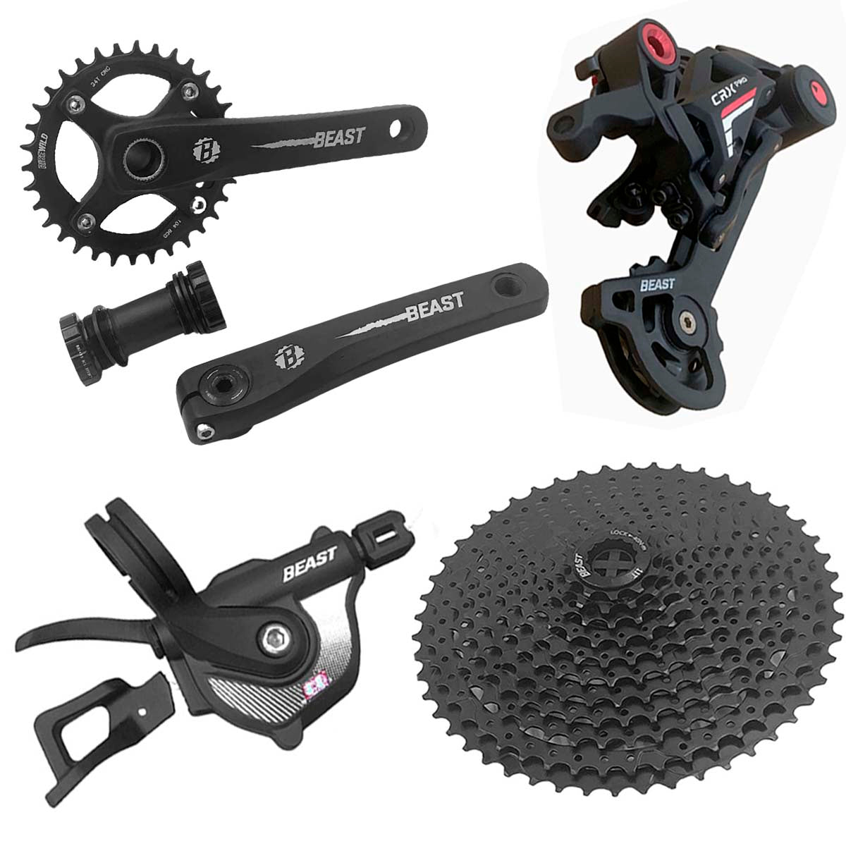 Transmision Grupo Bicicleta Beast Mtb 1x11 Pasos Monóplato