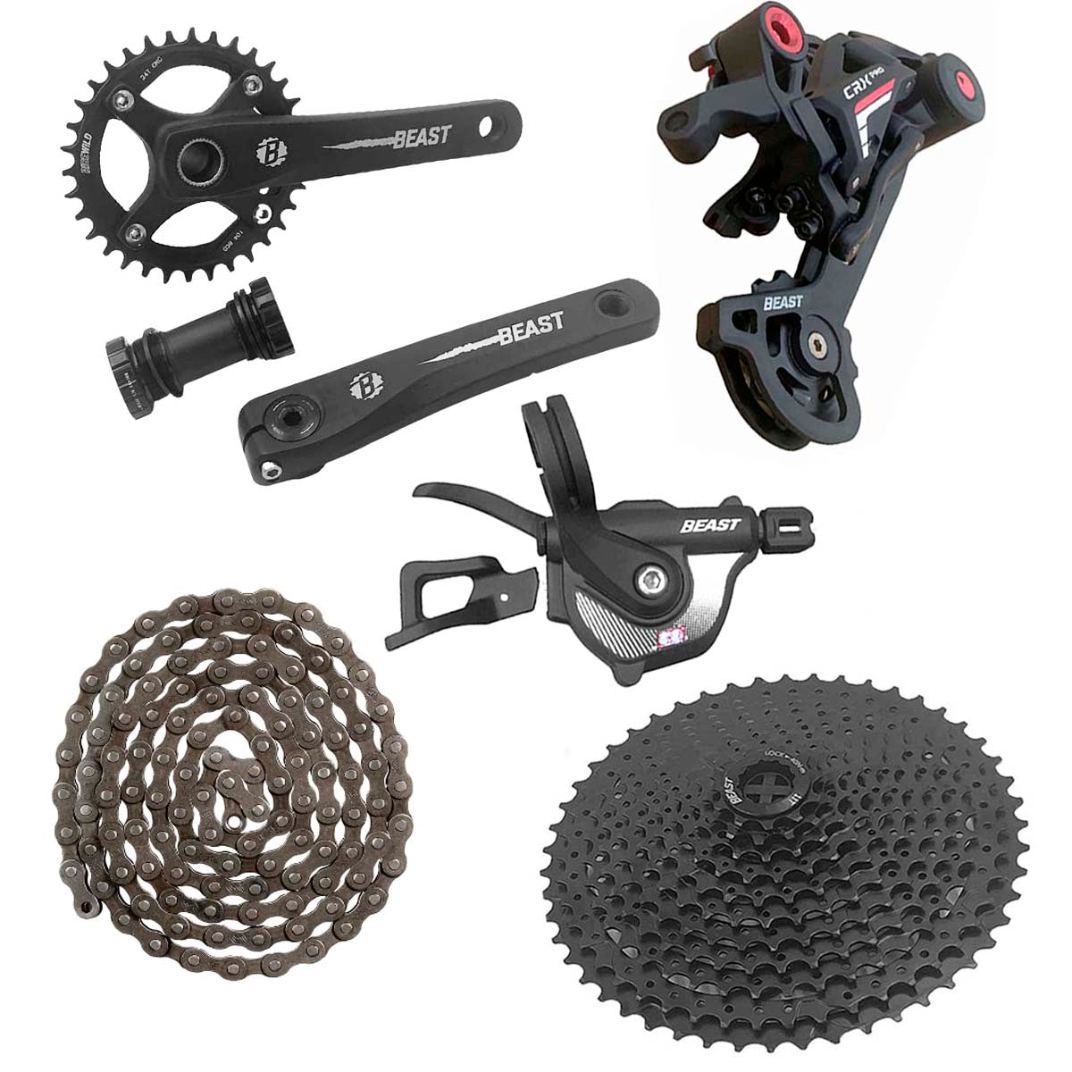 Bicicleta de Montaña Rodado 29 Beast Mtb de 11 Pasos con Tijera De Aire Negro-rojo