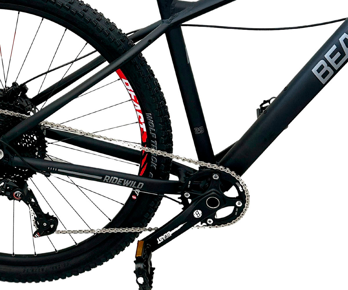 Bicicleta de Montaña Rodado 29 Beast Mtb de 11 Pasos con Tijera De Aire Negro-rojo