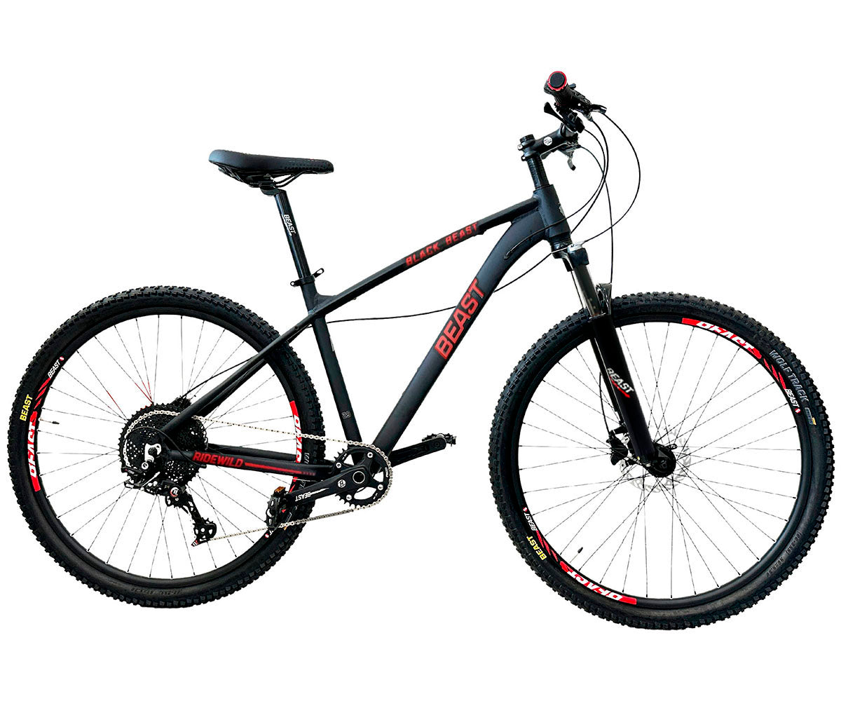 Bicicleta de Montaña Rodado 29 Beast Mtb de 11 Pasos con Tijera De Aire Negro-rojo