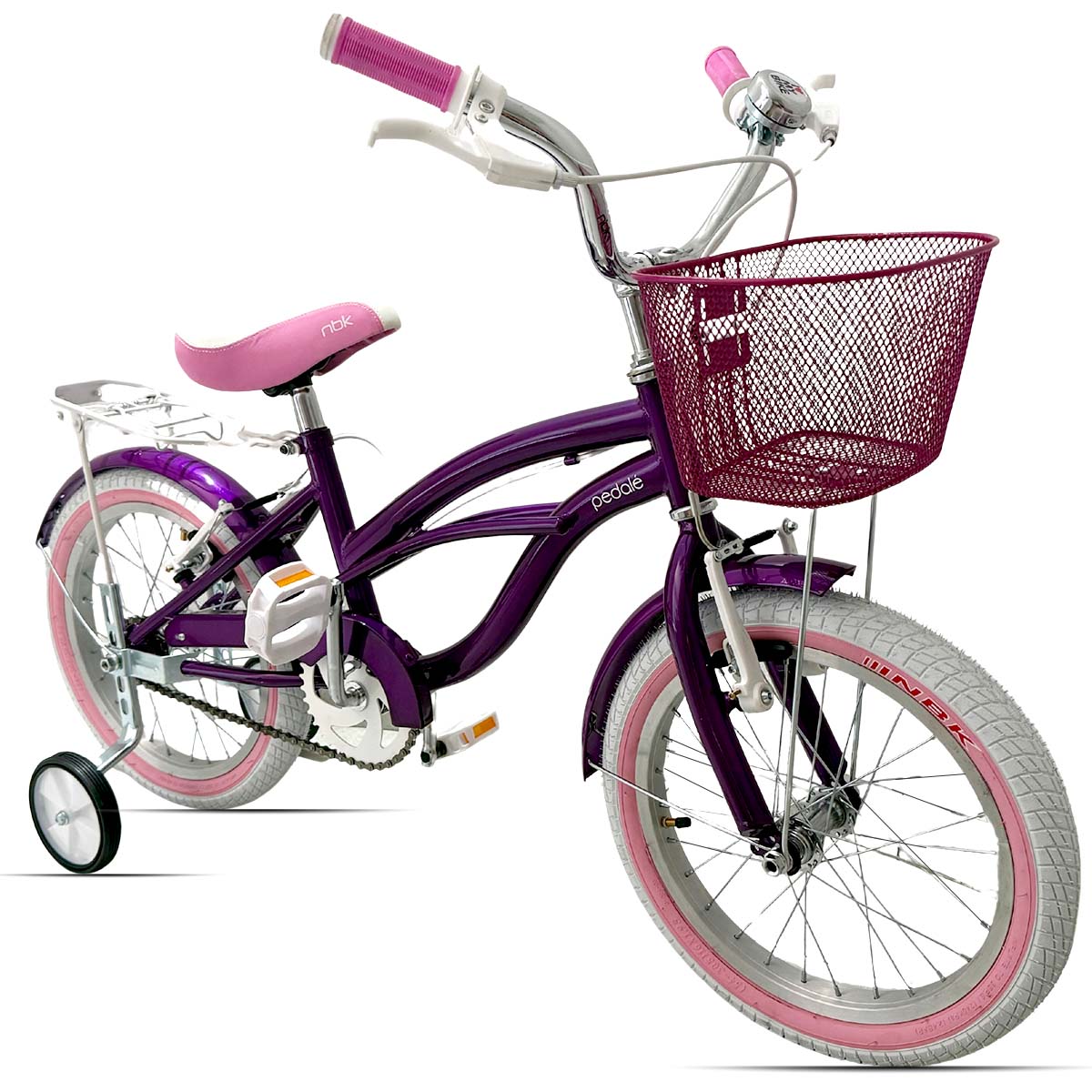 Bicicleta Niña Rodado 16 Infantil Clásica Pedalé Morada