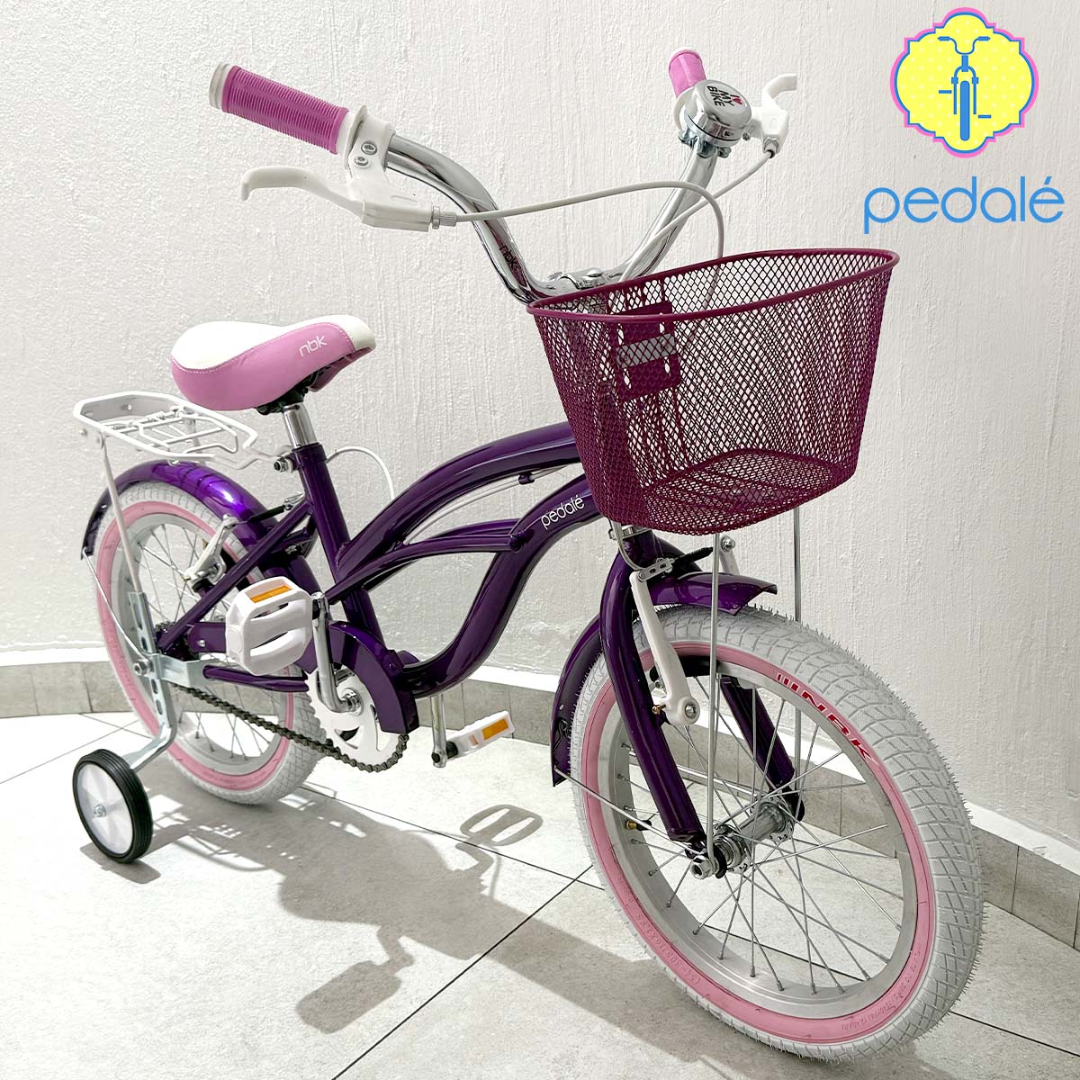Bicicleta Niña Rodado 16 Infantil Clásica Pedalé Morada