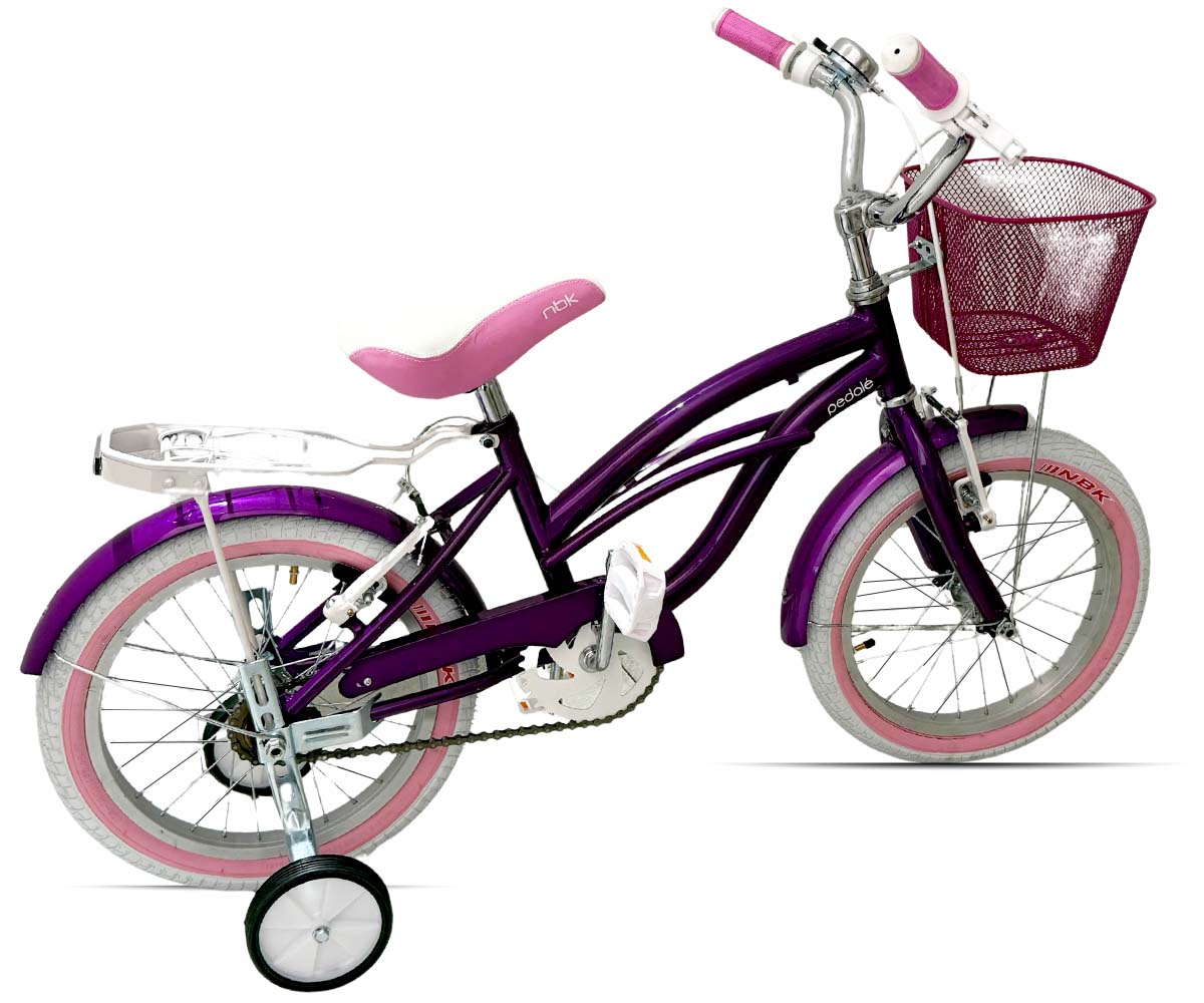 Bicicleta Niña Rodado 16 Infantil Clásica Pedalé Morada
