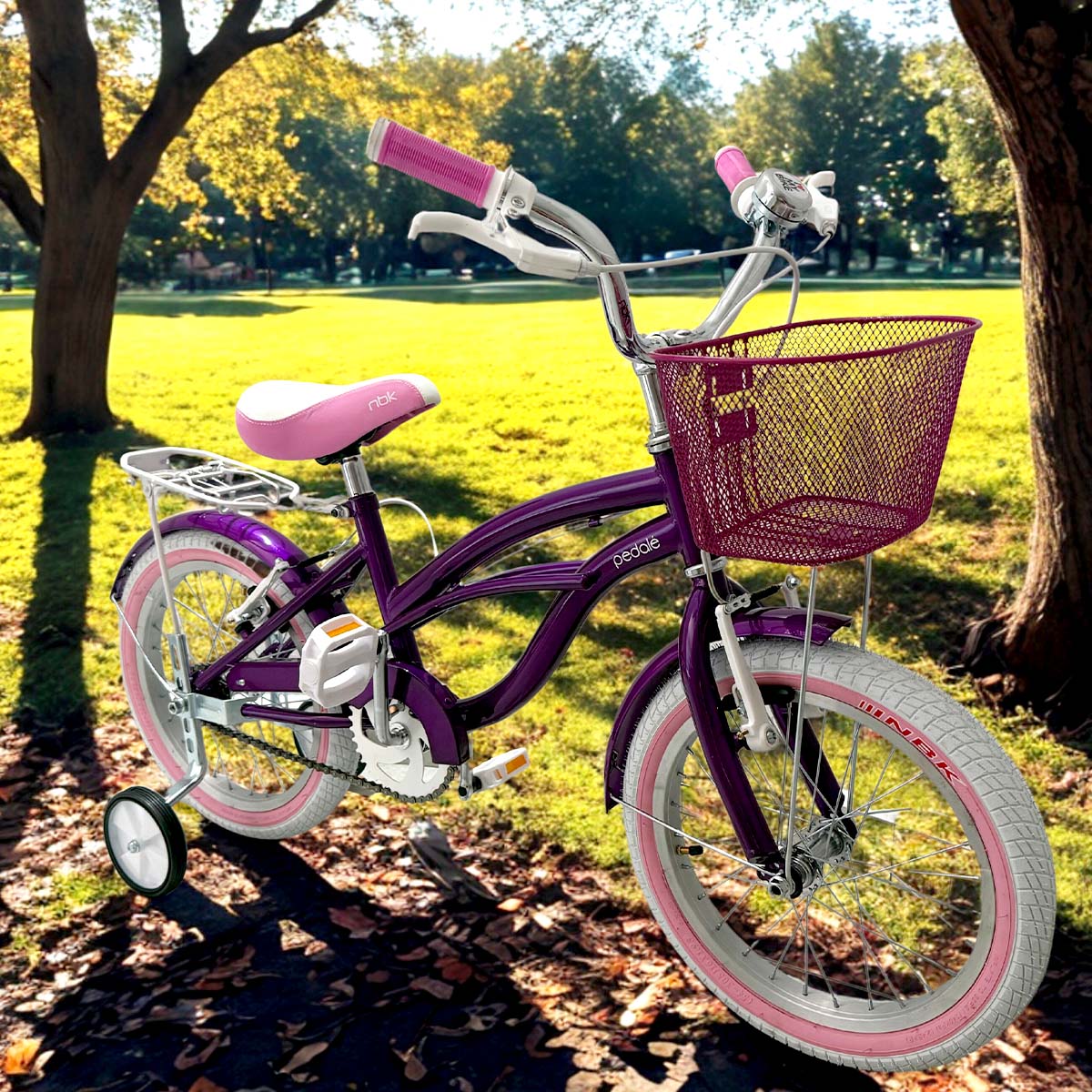 Bicicleta Niña Rodado 16 Infantil Clásica Pedalé Morada
