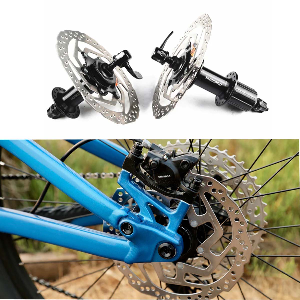 Calipers Freno De Disco Shimano BR-M375 Y Rotores center lock SM-RT10 160 Mm