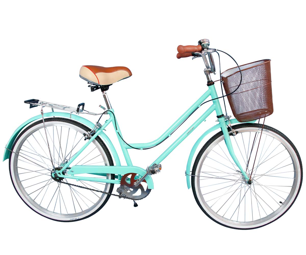 Bicicleta Vintage con canasta Pedalé Rodado 26 Aqua