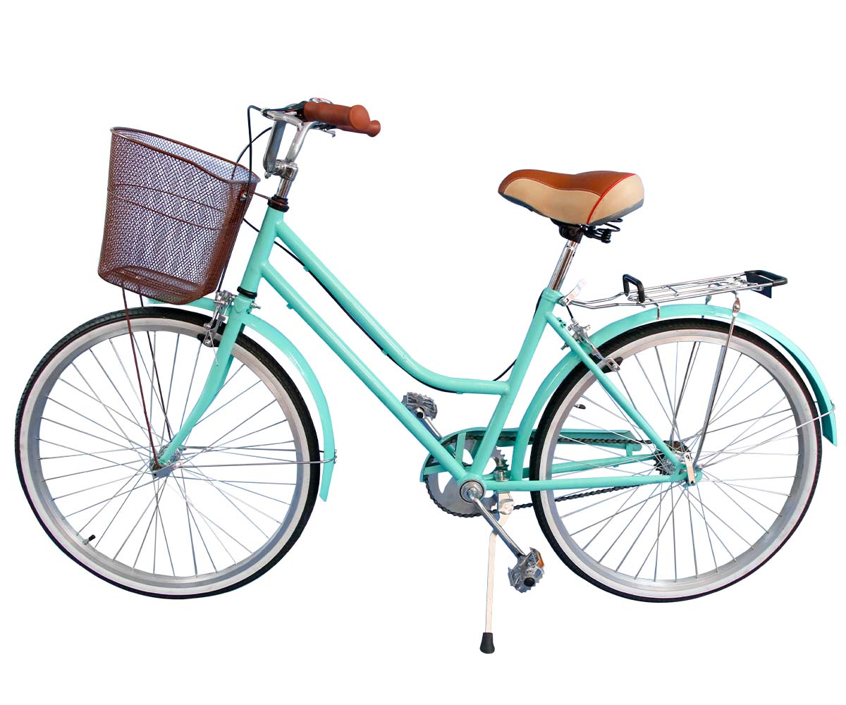 Bicicleta Vintage con canasta Pedalé Rodado 26 Aqua