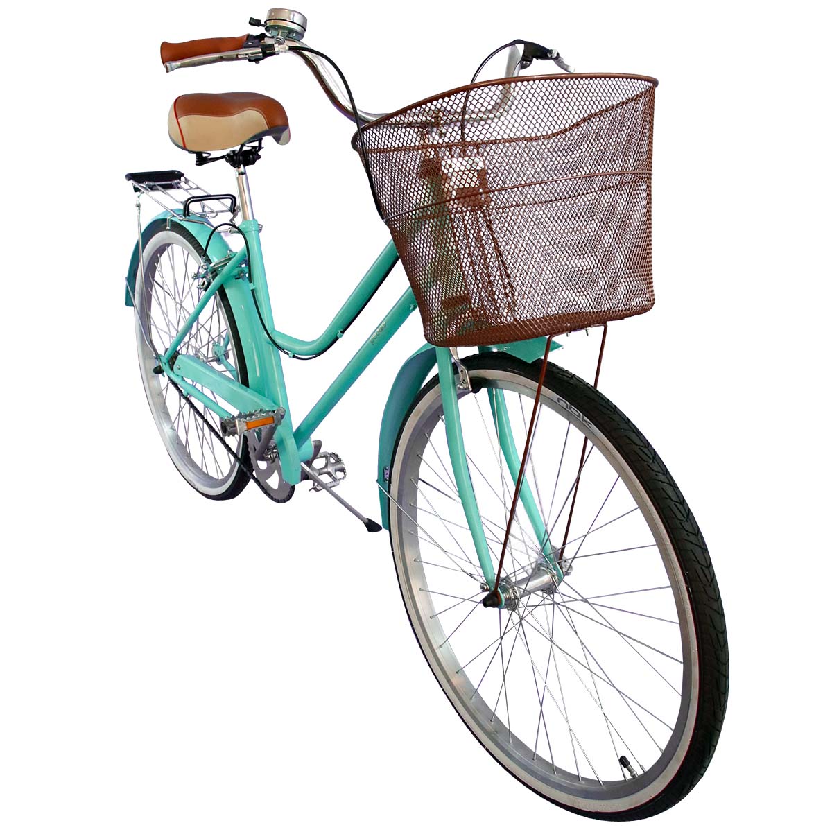 Bicicleta Vintage con canasta Pedalé Rodado 26 Aqua