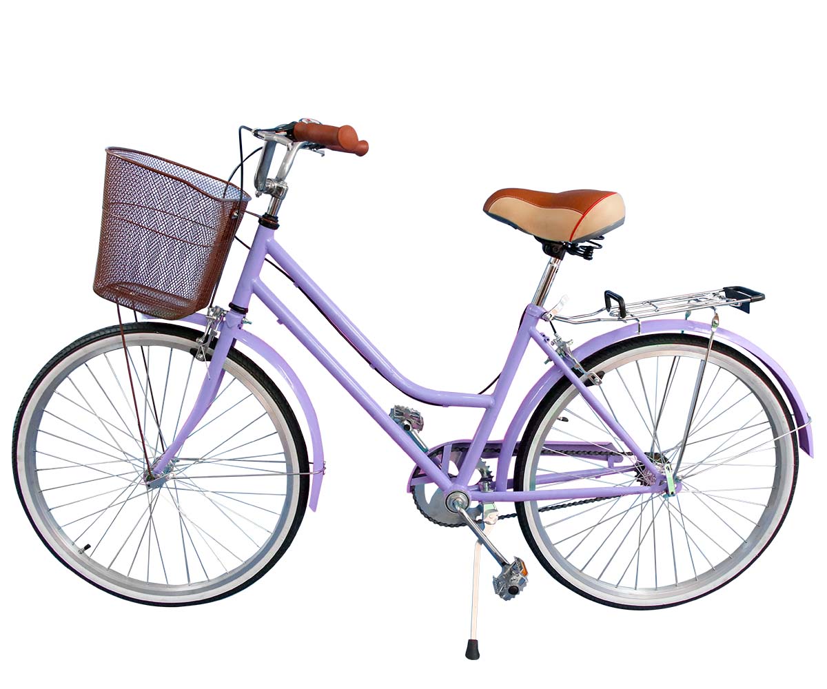 Bicicleta Vintage con canasta Pedalé Rodado 26 Lila