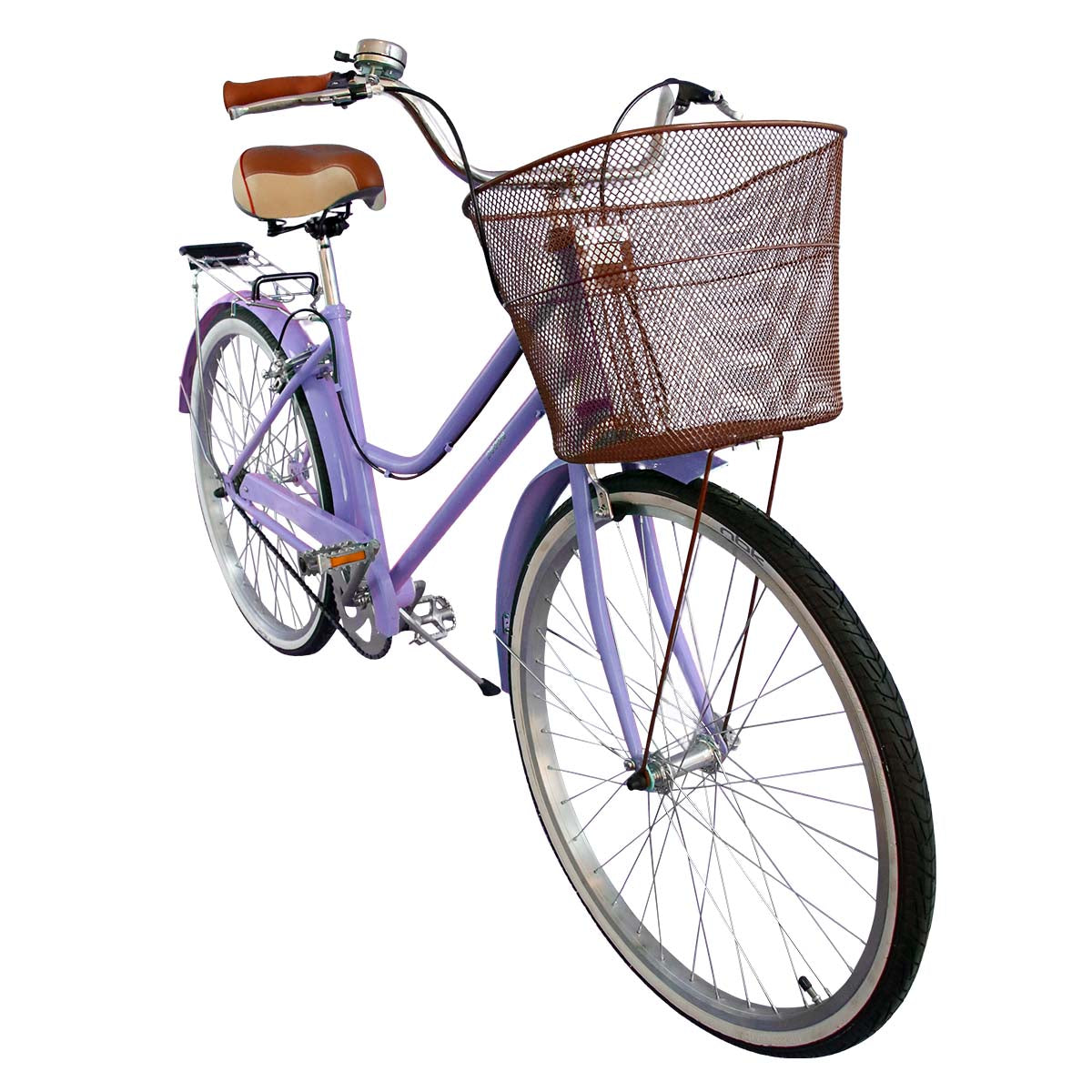 Bicicleta Vintage con canasta Pedalé Rodado 26 Lila