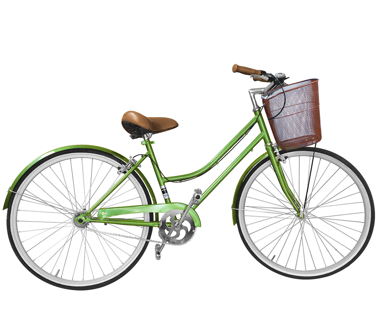 Bicicleta Vintage con canasta Pedalé Rodado 26 Verde
