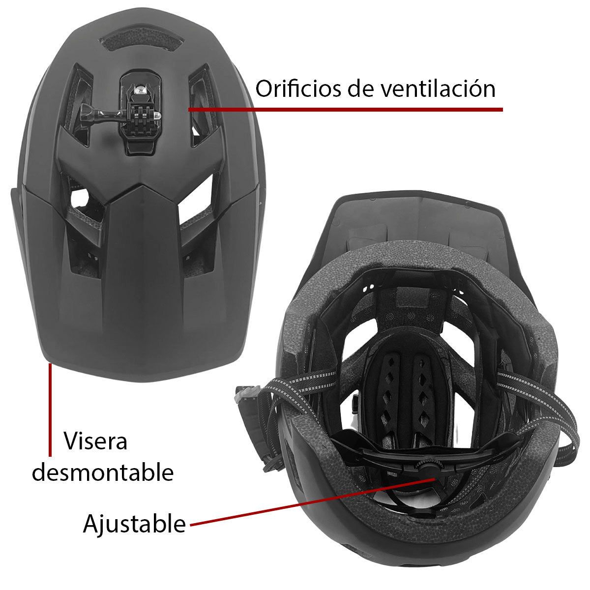 Casco De Bicicleta Con Soporte Go Pro Adulto Beast Mtb
