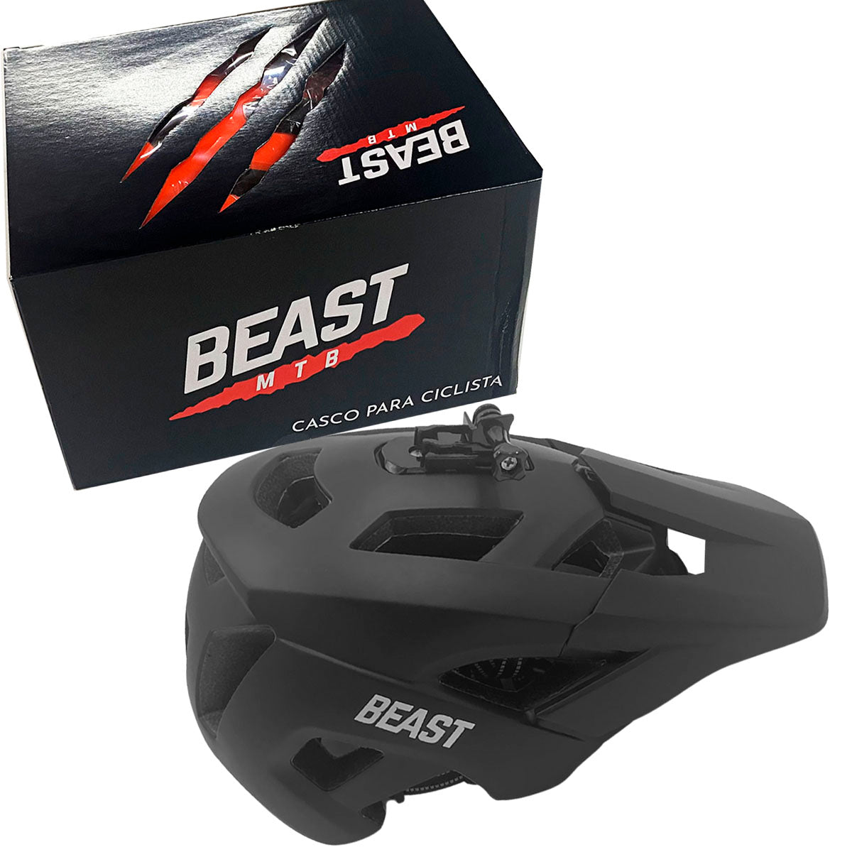 Casco De Bicicleta Con Soporte Go Pro Adulto Beast Mtb