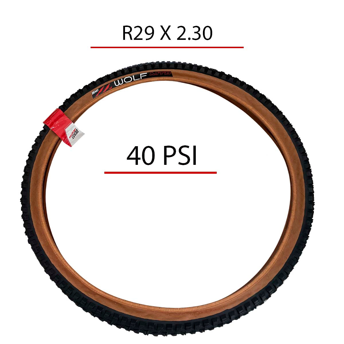 Llanta Bicicleta Montaña Mtb Rodada 29 X 2.30 Beast Wolf Ambar