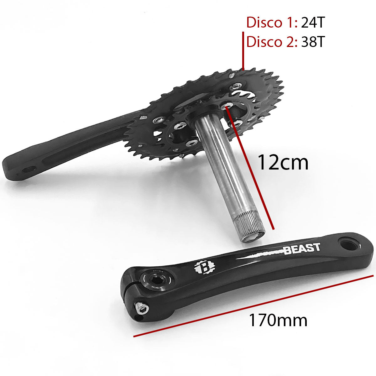 Multiplicación Doble Beast 2 x 11v 24-38d Hollowtech Y Eje