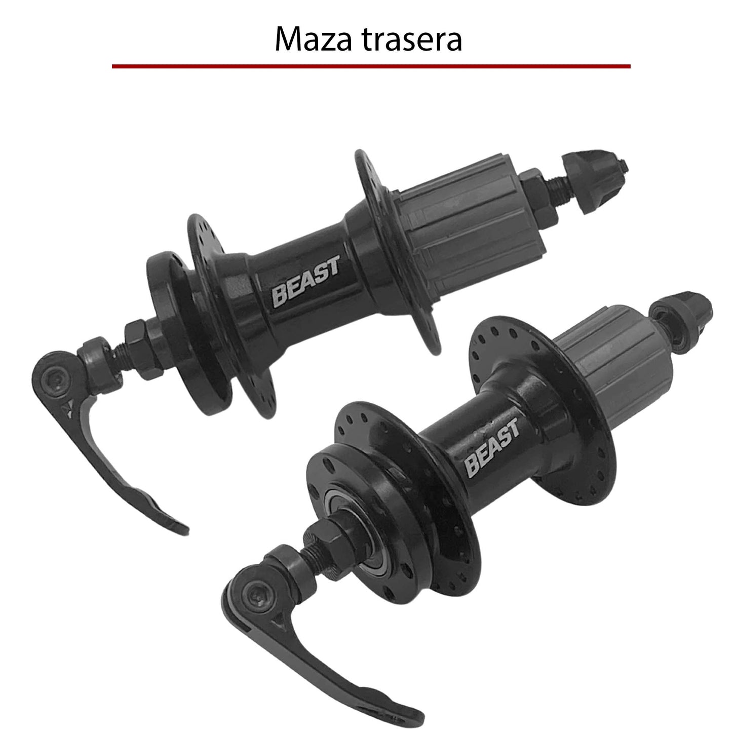 Juego de Mazas para Cassette Freno De Disco Beast Mtb Selladas 8/9/10 pasos 6 tornillos 32 Hoyos