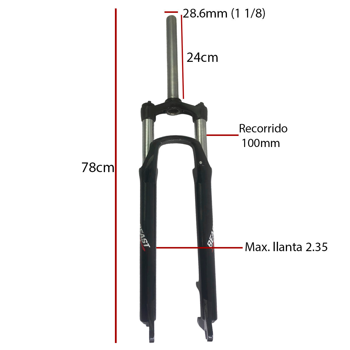 Tijera De Suspensión Bici Beast Mtb 29 Freno de Disco con Bloqueo