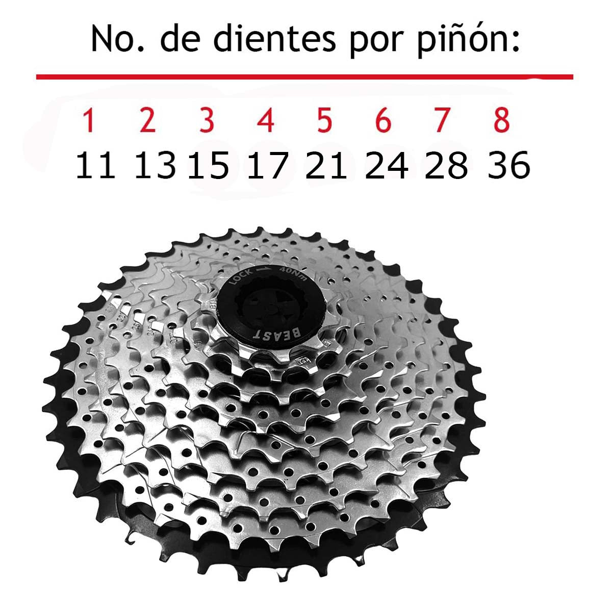 Cassette Sprocket Mtb Beast 8 Pasos 11-36d