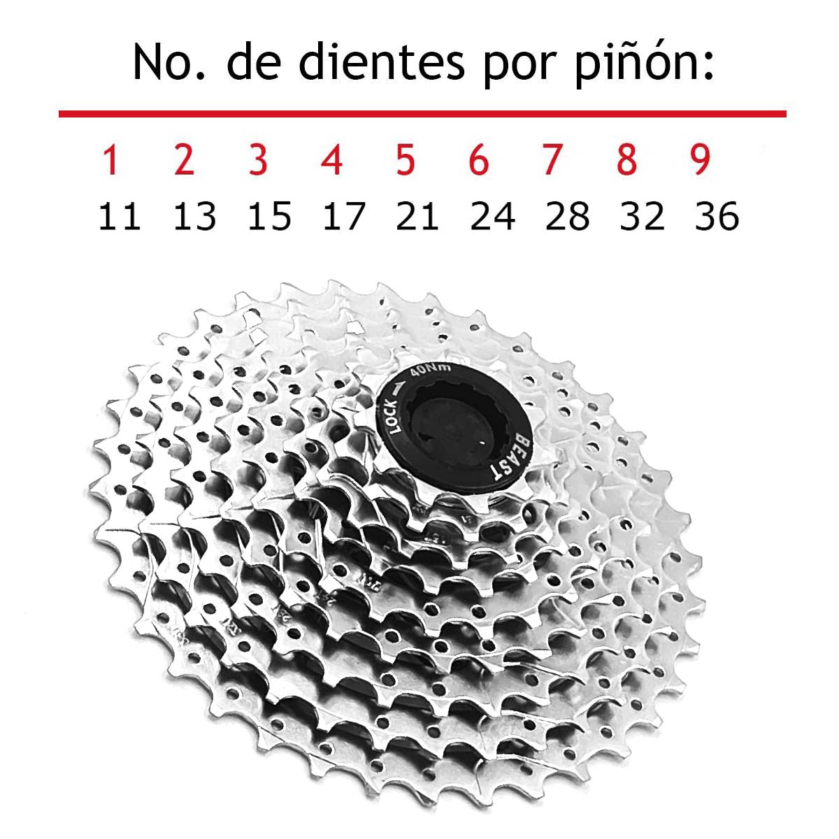 Cassette Mtb Beast 9 Pasos 11-36d