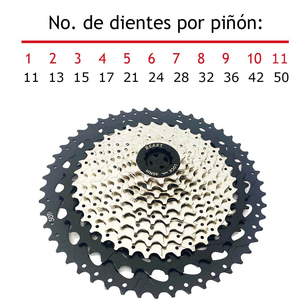 Cassette Sprocket Mtb Beast 11 Pasos 11-50D