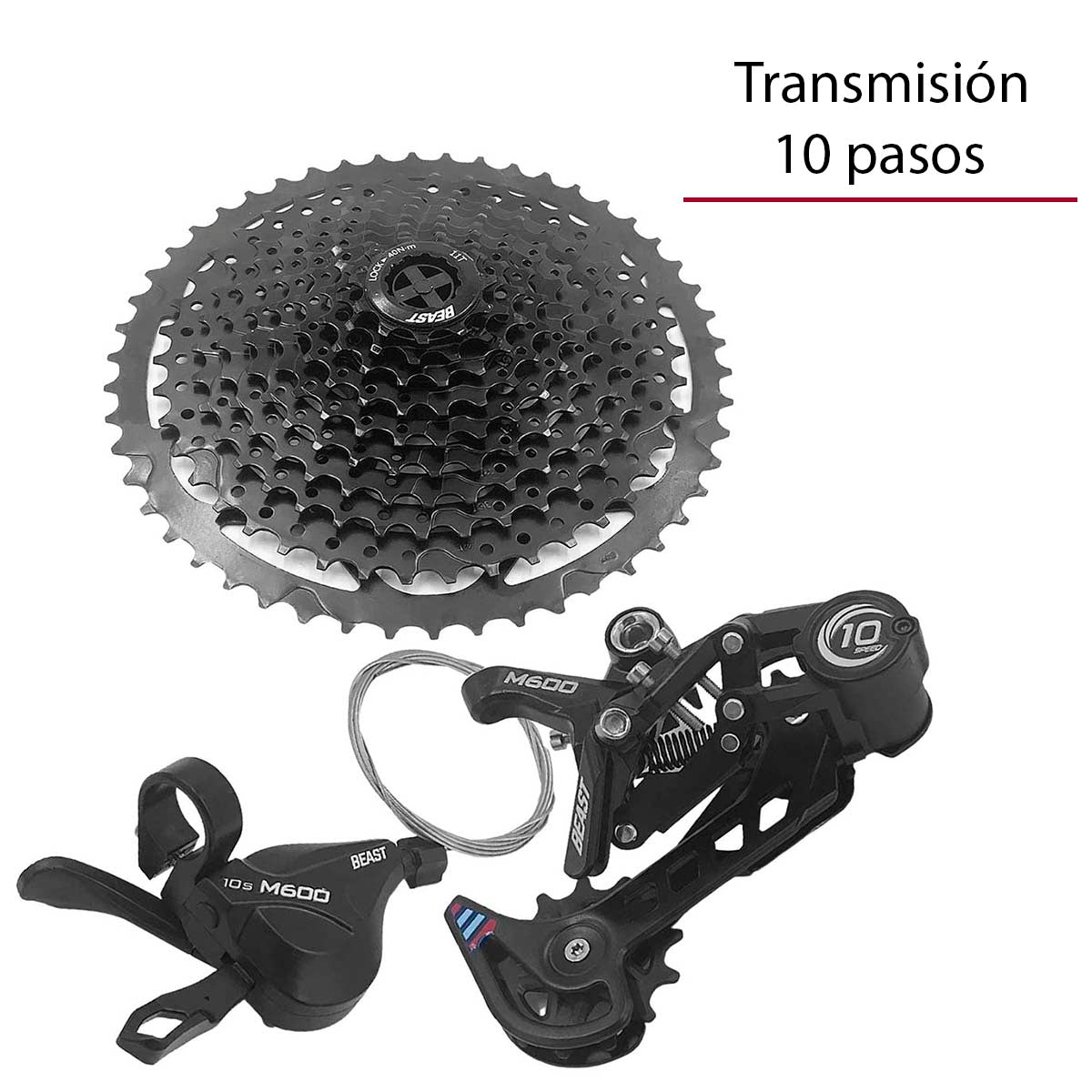 Bicicleta de Montaña R29 Beast Mtb 10 velocidades Frenos de Disco Hidraulicos Negro