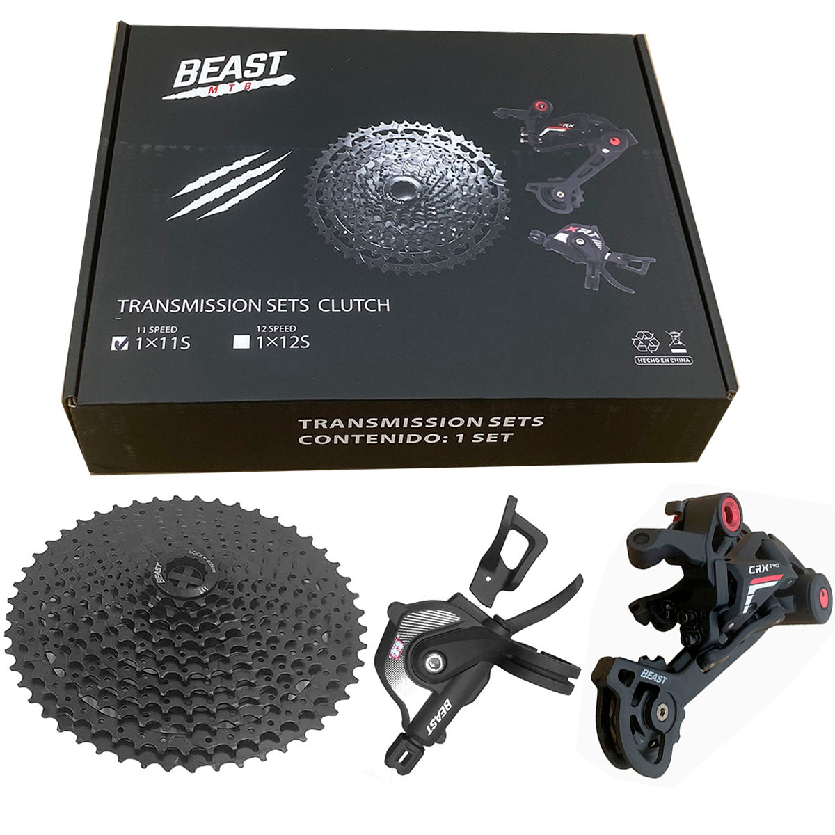 Transmision Grupo Bicicleta Beast Mtb 1x11 Pasos Monóplato