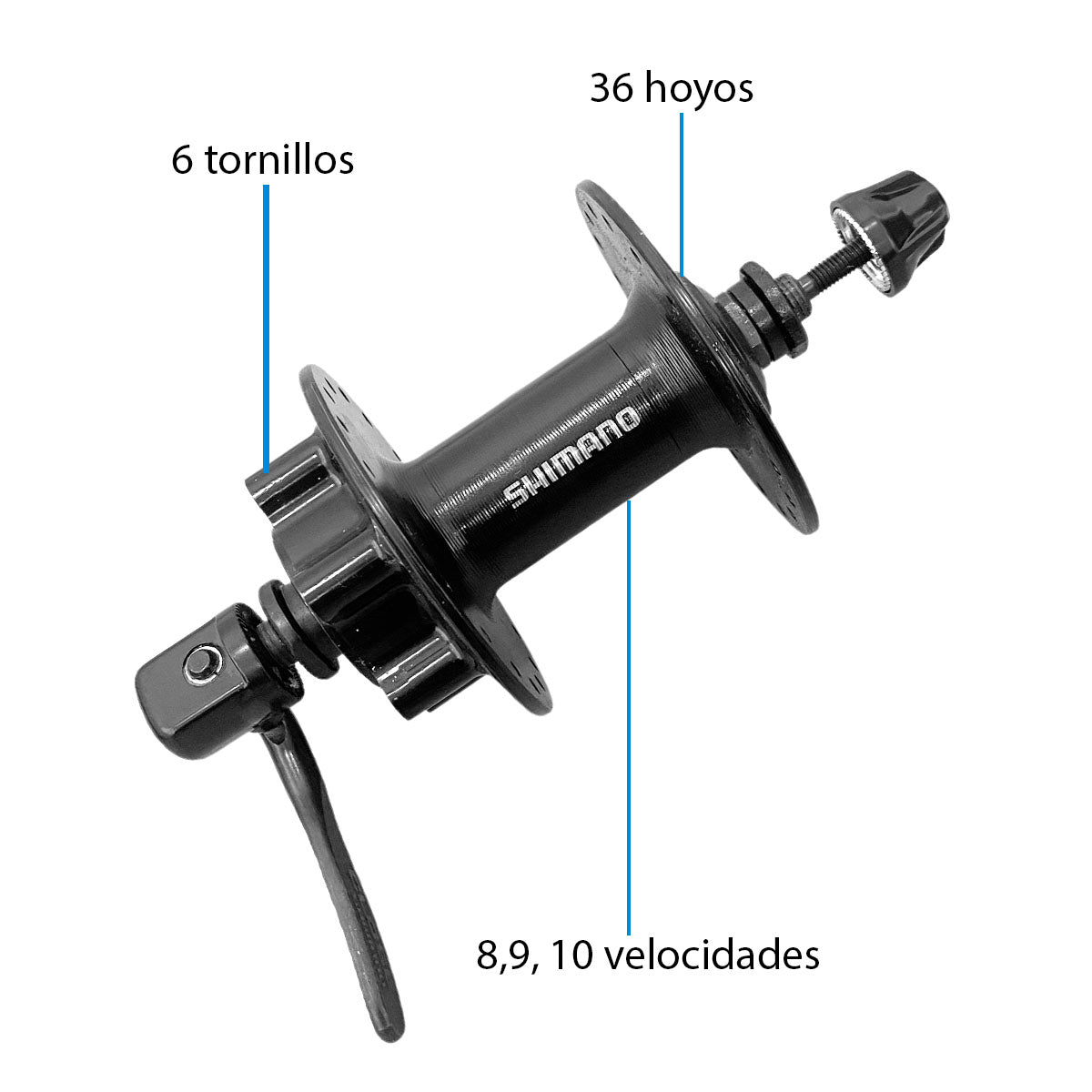 Maza Delantera Shimano Tourney Tx-506 6 Tornillos 8/9/10 Velocidades