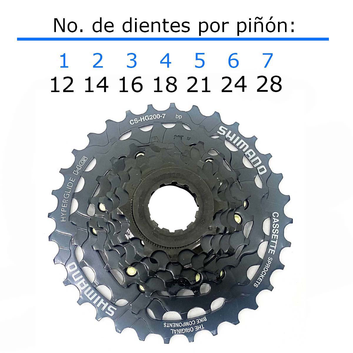 Cassette Sprocket Shimano Tourney cs-hg200 7pasos 12-28d Mtb