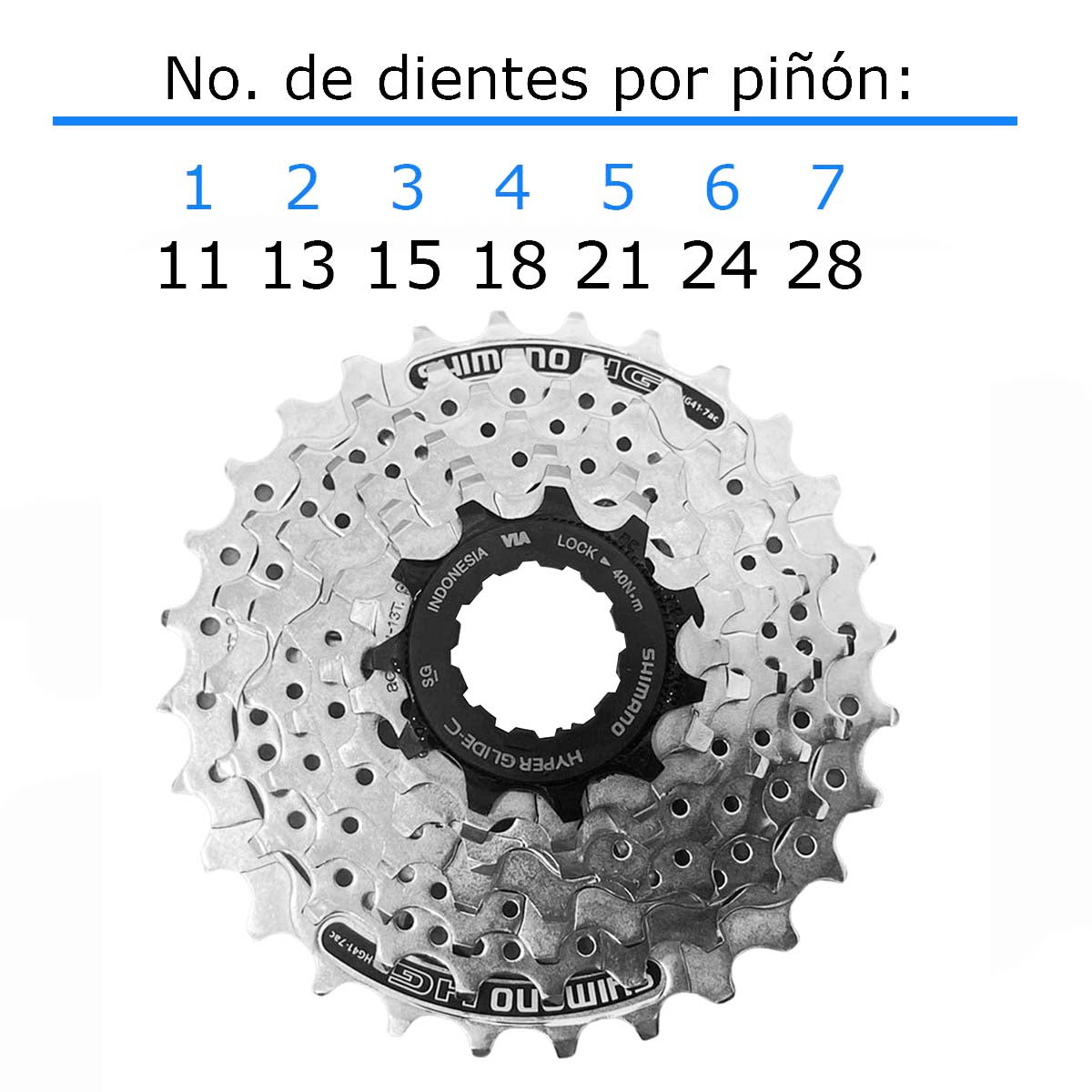 Cassette Sprocket Shimano Acera cs-hg41 7pasos 11-28d Mtb