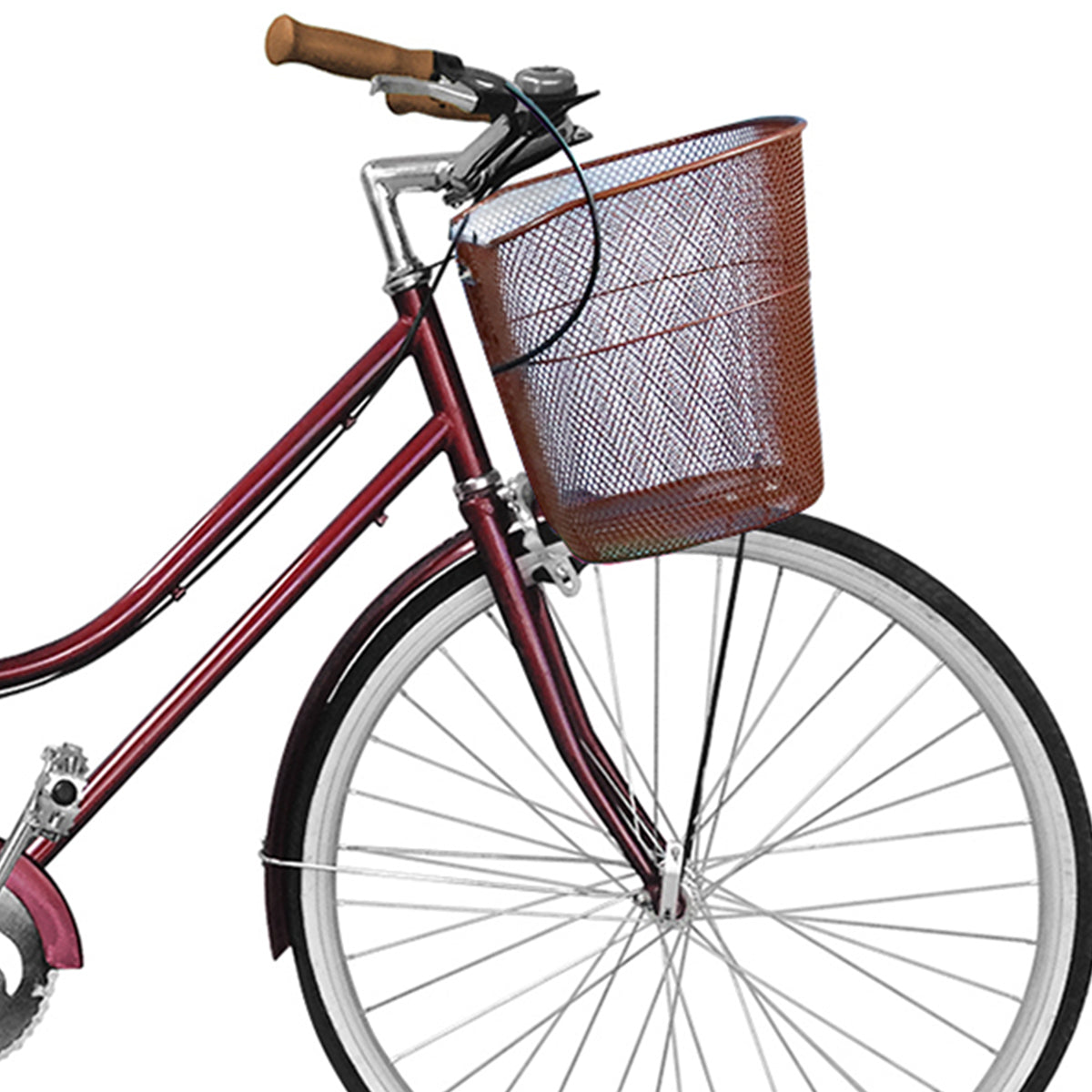 Bicicleta Rodado 26 Modelo Vintage Pedalé con Canasta para Mujer color tinto