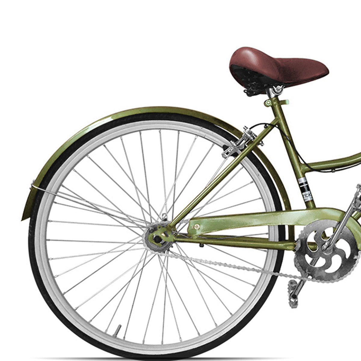 Bicicleta Rodado 26 Modelo Vintage Pedalé con Canasta para Mujer color verde