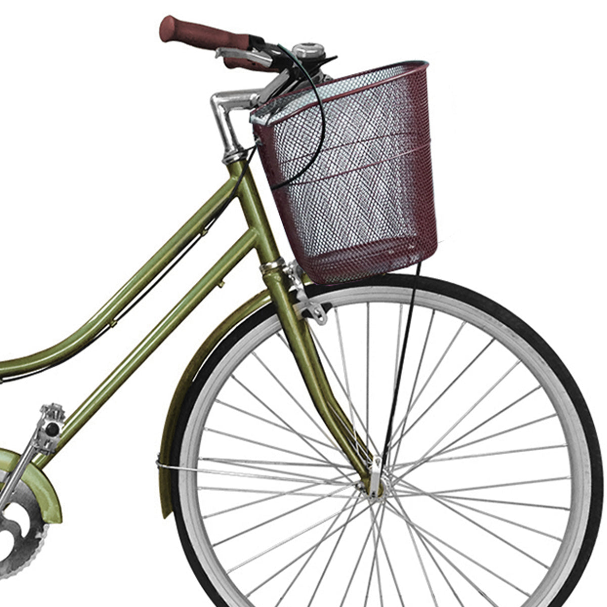 Bicicleta Rodado 26 Modelo Vintage Pedalé con Canasta para Mujer color verde
