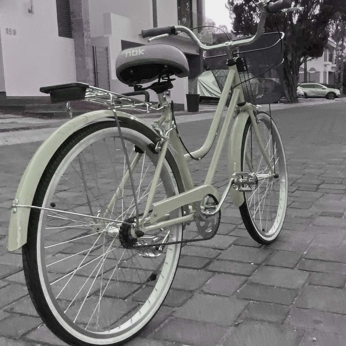 Bicicleta Rodado 26 Modelo Vintage Pedalé con Canasta para Mujer color verde
