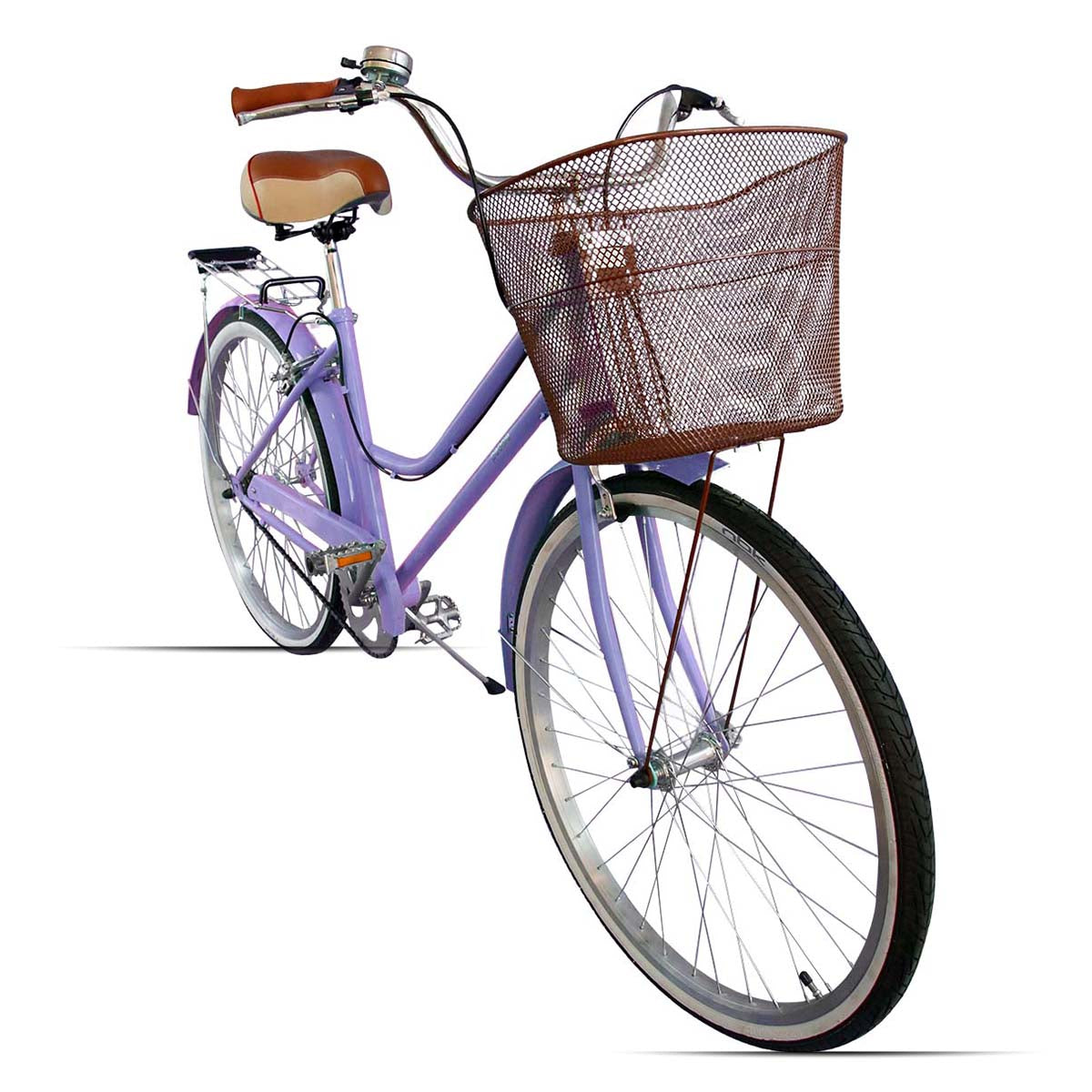 Bicicleta Rodado 26 Modelo Vintage Pedalé con Canasta para Mujer color lila