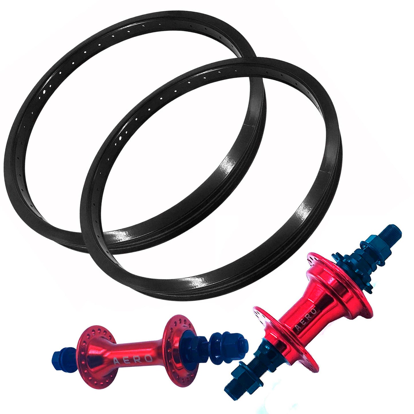 Par Aros Rin Bmx Aerobmx R20 Aluminio Doble Pared Y Mazas AZUL