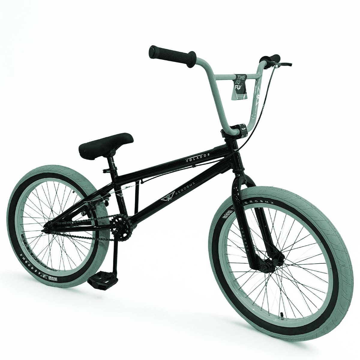 Bicicleta Bmx Aerobmx Volador Centro Americano Rodado 20 color negro-gris