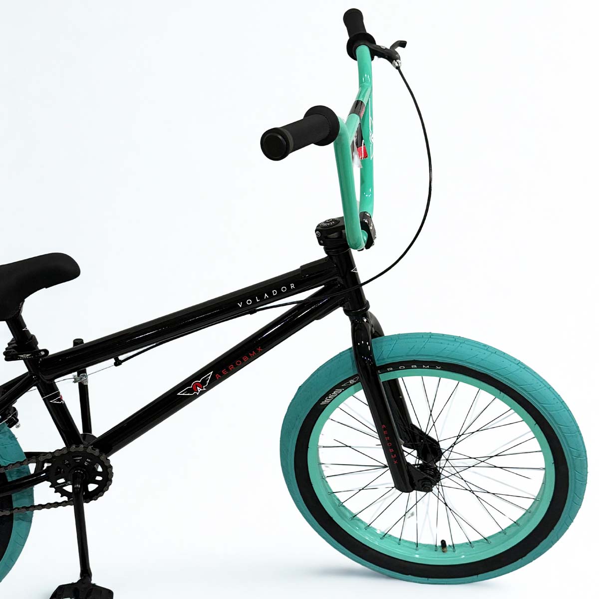 Bicicleta Bmx Aerobmx Volador Centro Americano Rodado 20 color negro-menta
