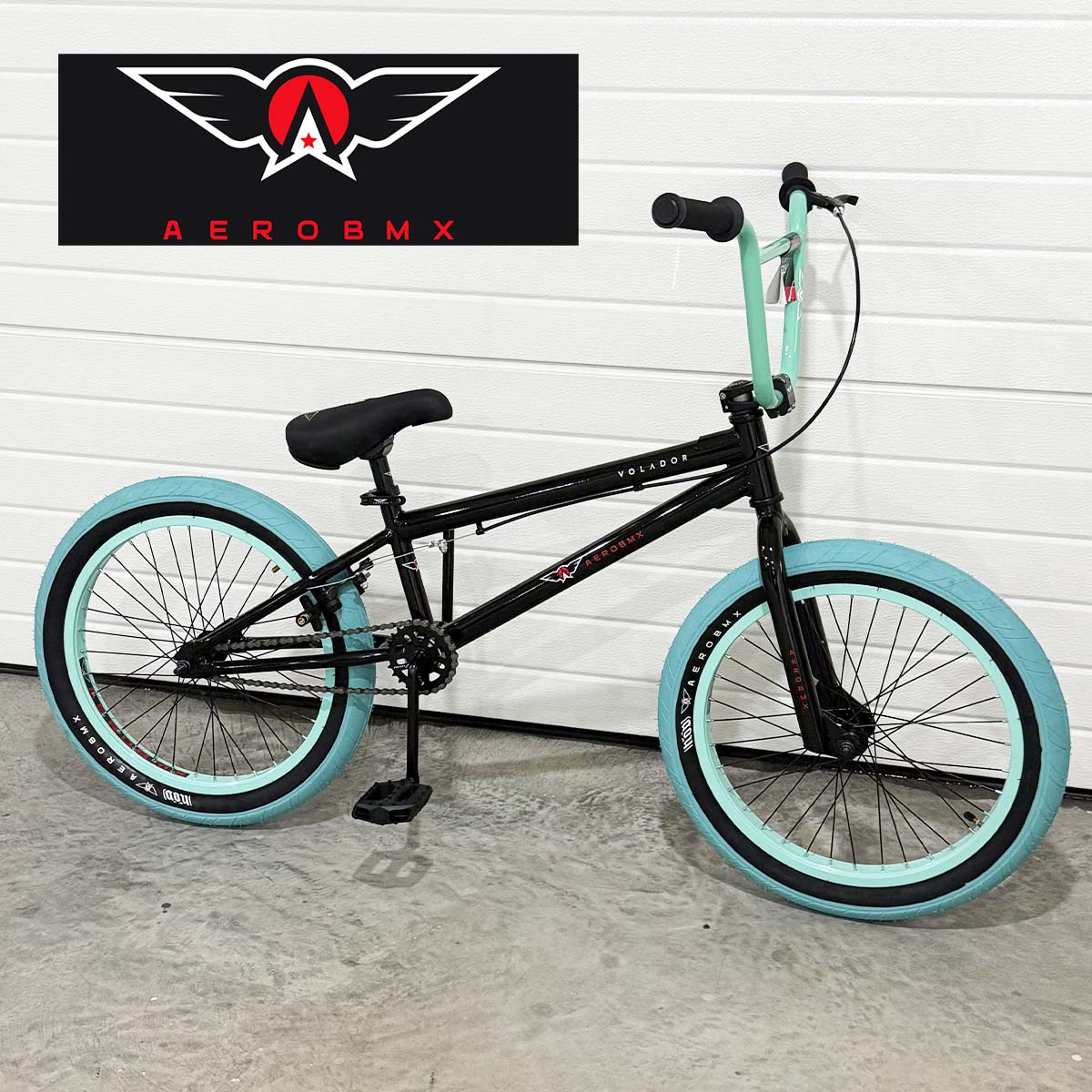 Bicicleta Bmx Aerobmx Volador Centro Americano Rodado 20 color negro-menta