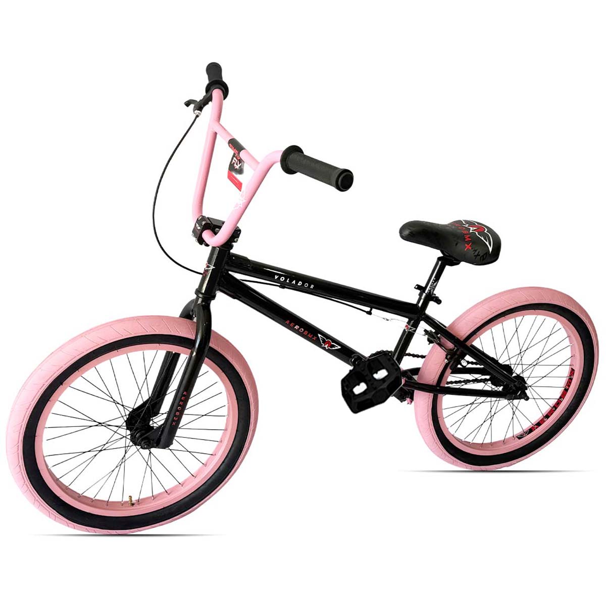 Bicicleta Bmx Aerobmx Volador Centro Americano Rodado 20 color negro-rosa