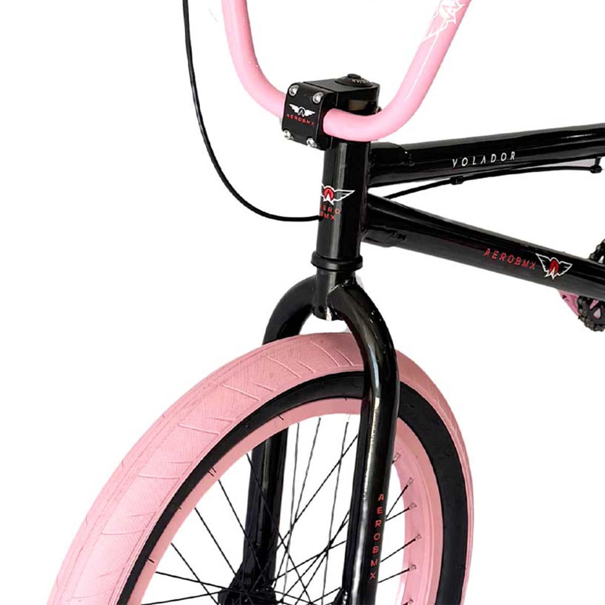 Bicicleta Bmx Aerobmx Volador Centro Americano Rodado 20 color negro-rosa