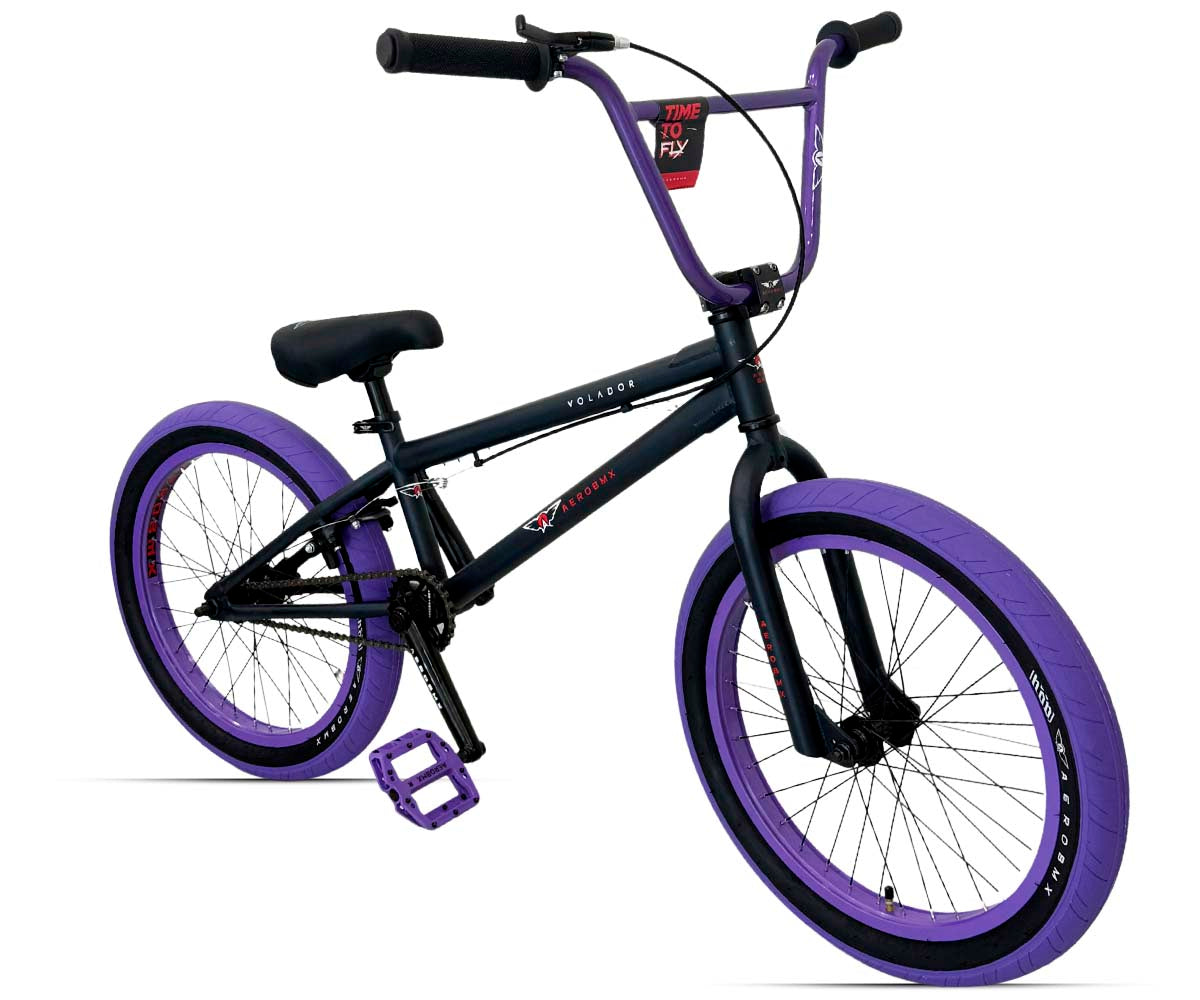 Bicicleta Bmx Aerobmx R20 Centro Mid Volador Negro-Morado