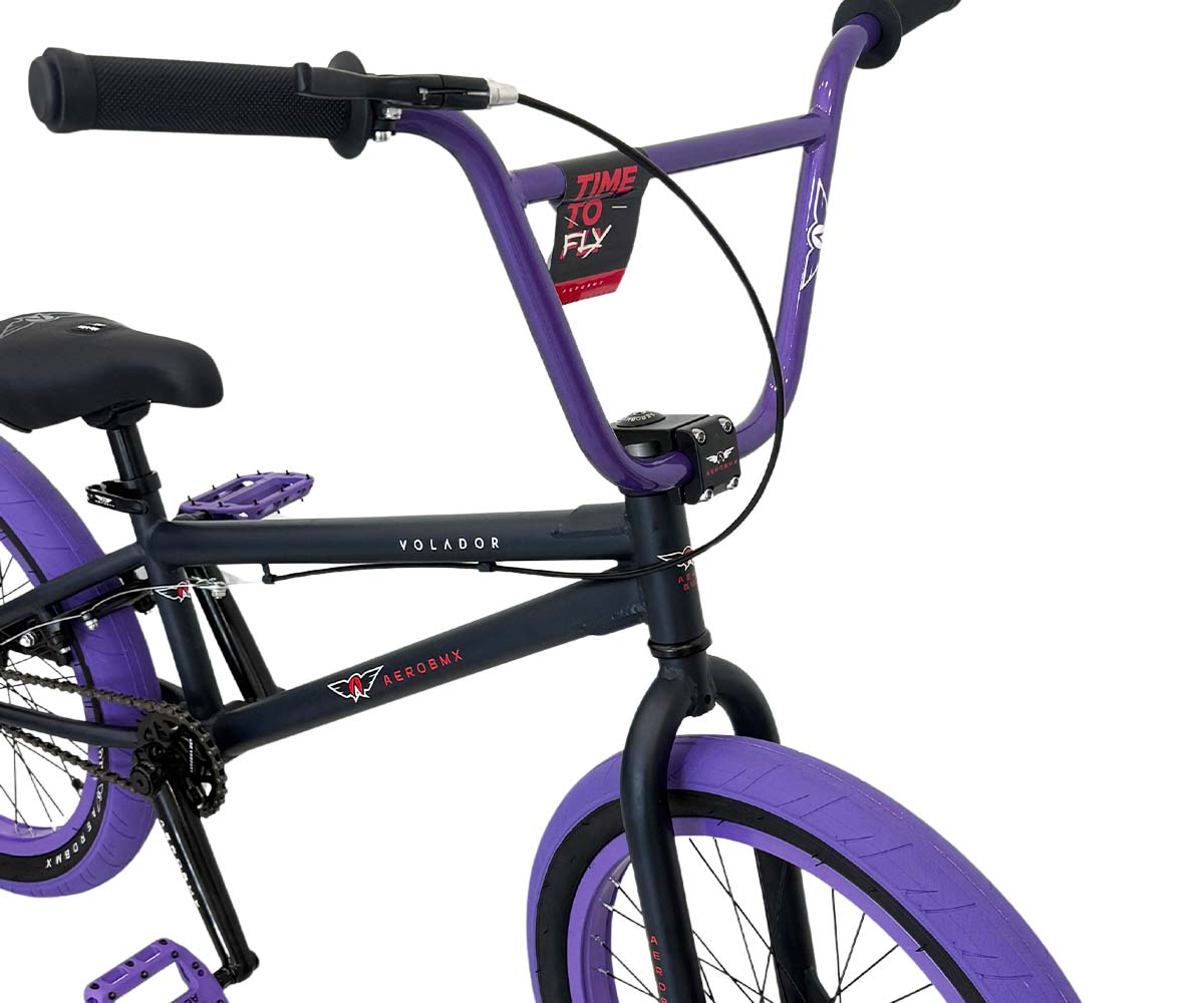Bicicleta Bmx Aerobmx R20 Centro Mid Volador Negro-Morado