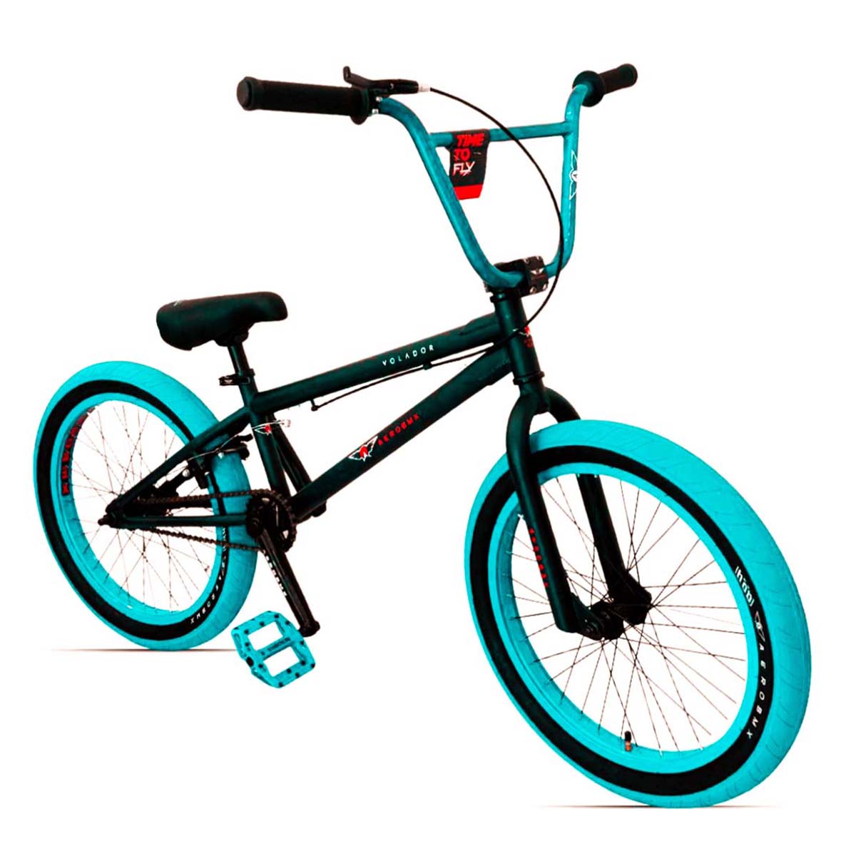 Bicicleta BMX Aerobmx Volador Centro Americano Rodado 20 bicolor negro-menta