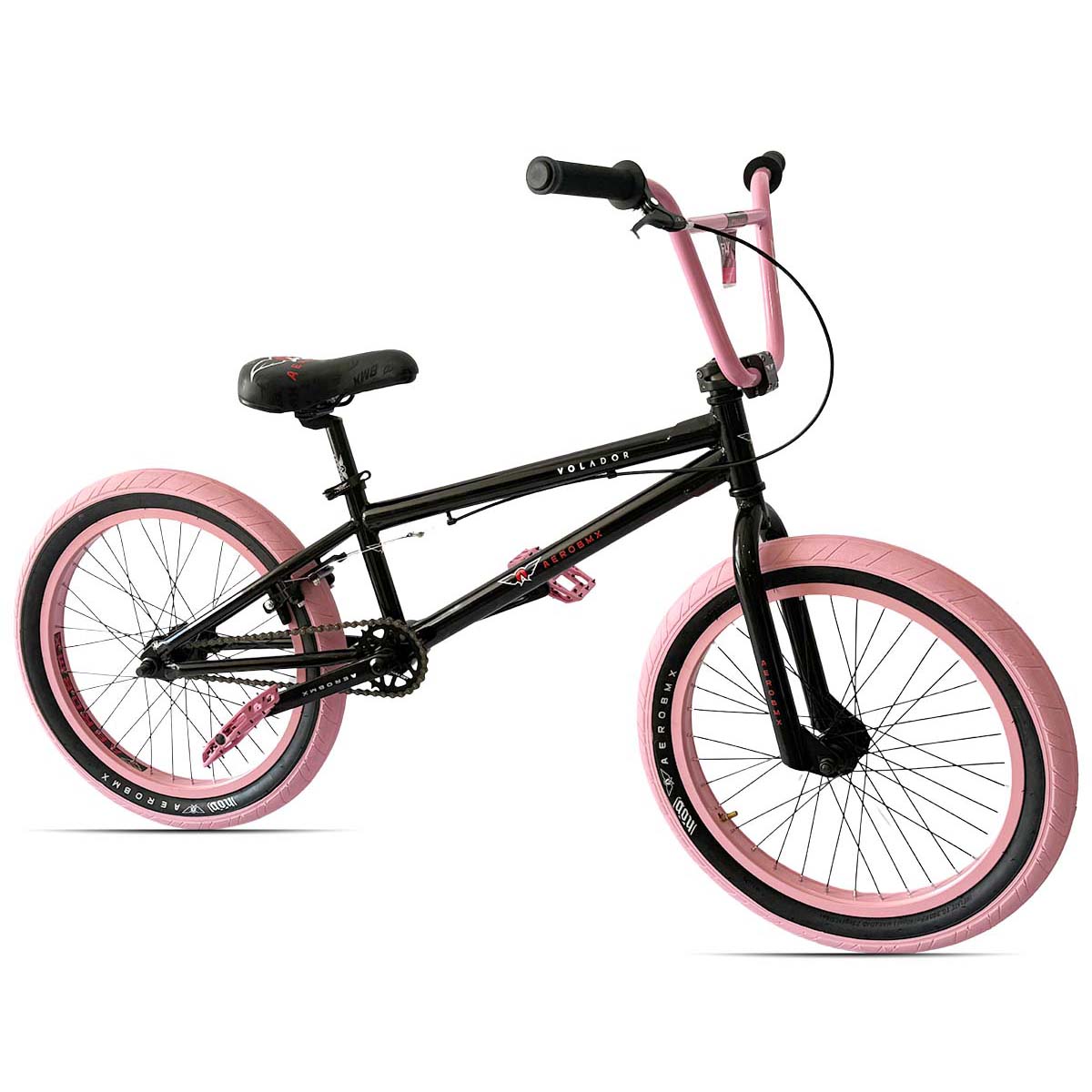 Bicicleta Bmx Aerobmx R20 Centro Mid Volador Pro maza eje 14mm color negro-rosa