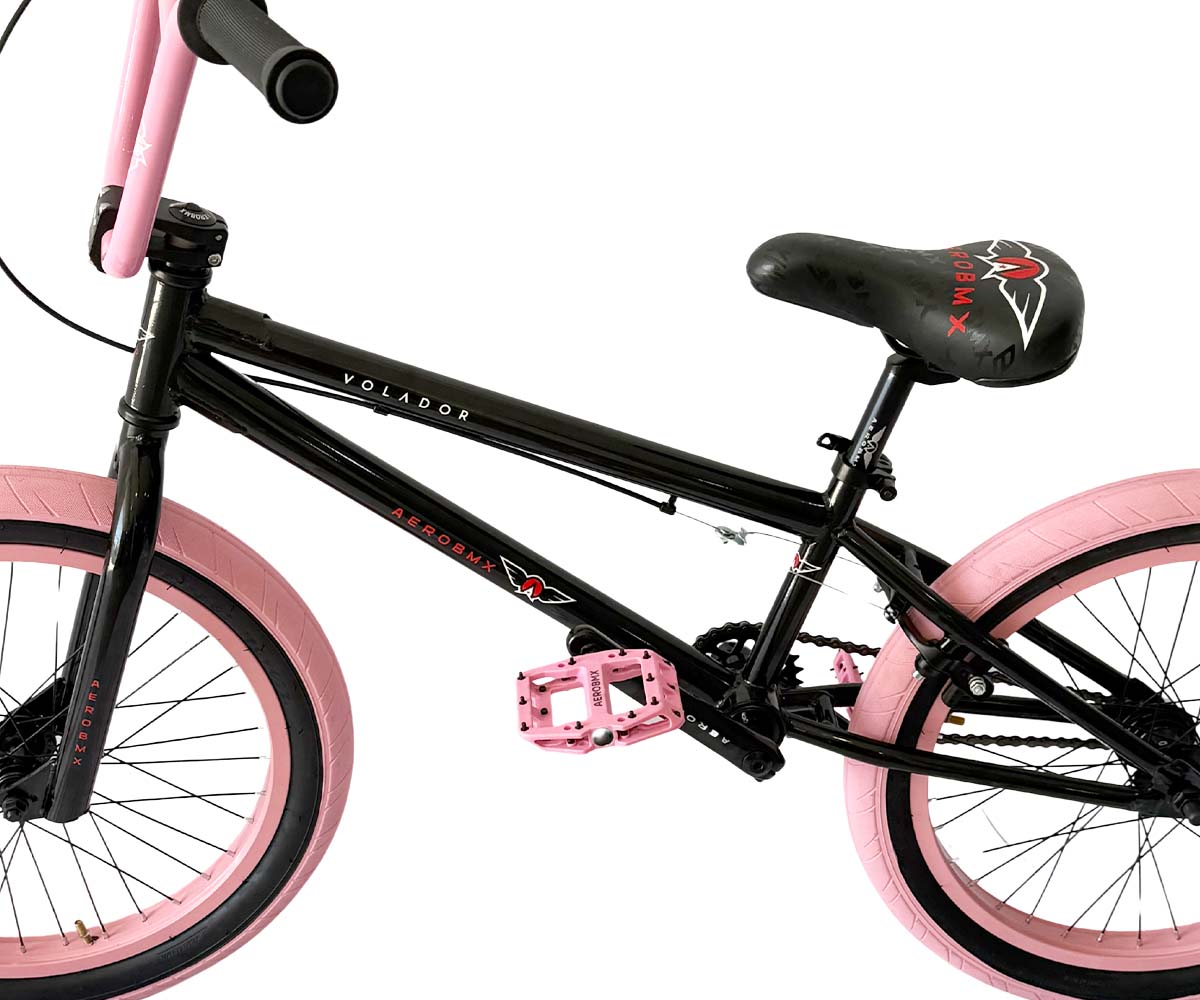 Bicicleta Bmx Aerobmx R20 Centro Mid Volador Pro Maza 14mm Negro-rosa