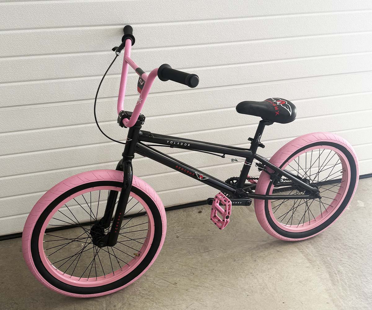Bicicleta Bmx Aerobmx R20 Centro Mid Volador Pro Maza 14mm Negro-rosa