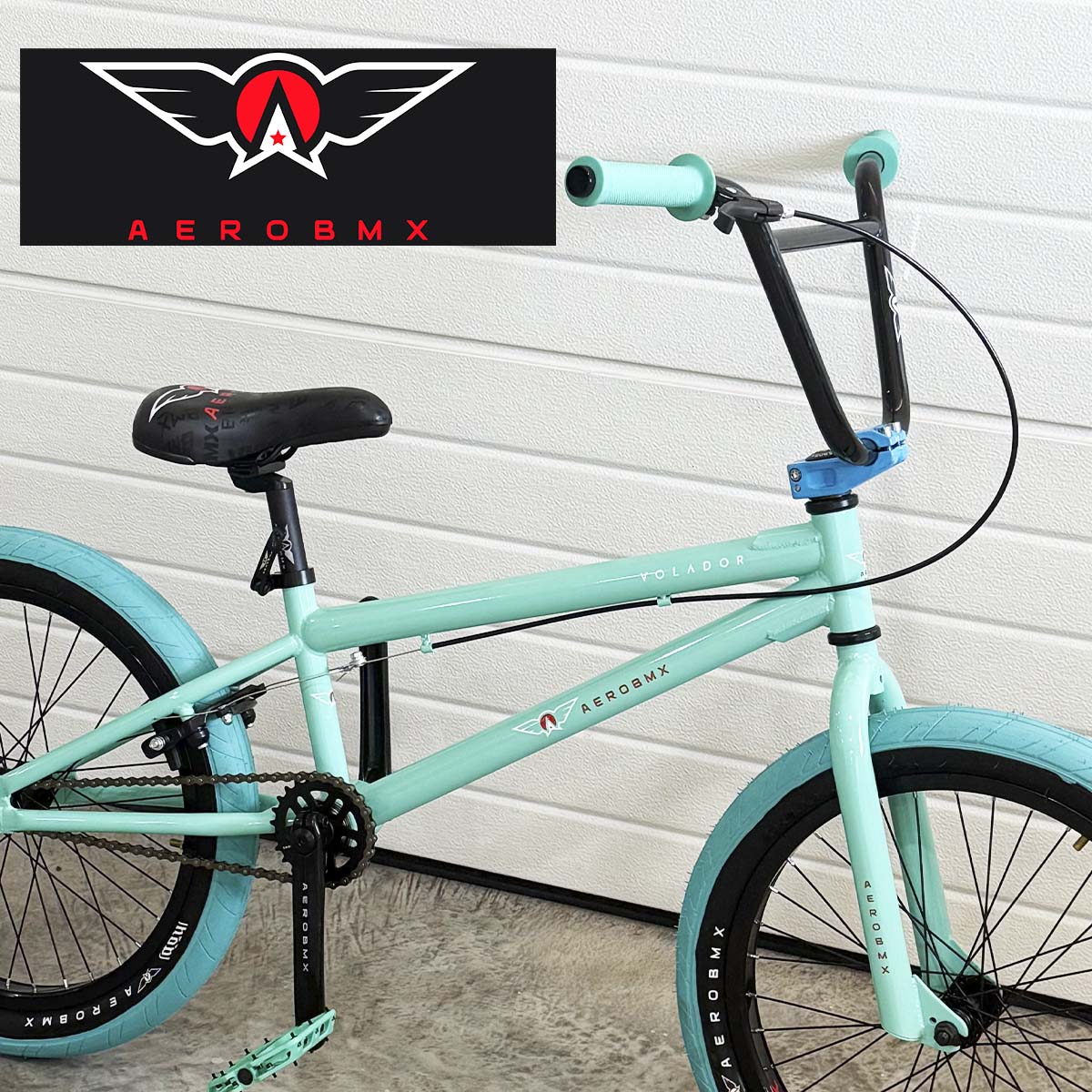 Bicicleta BMX Aerobmx Volador Centro Americano con cranks Rodado 20 color menta