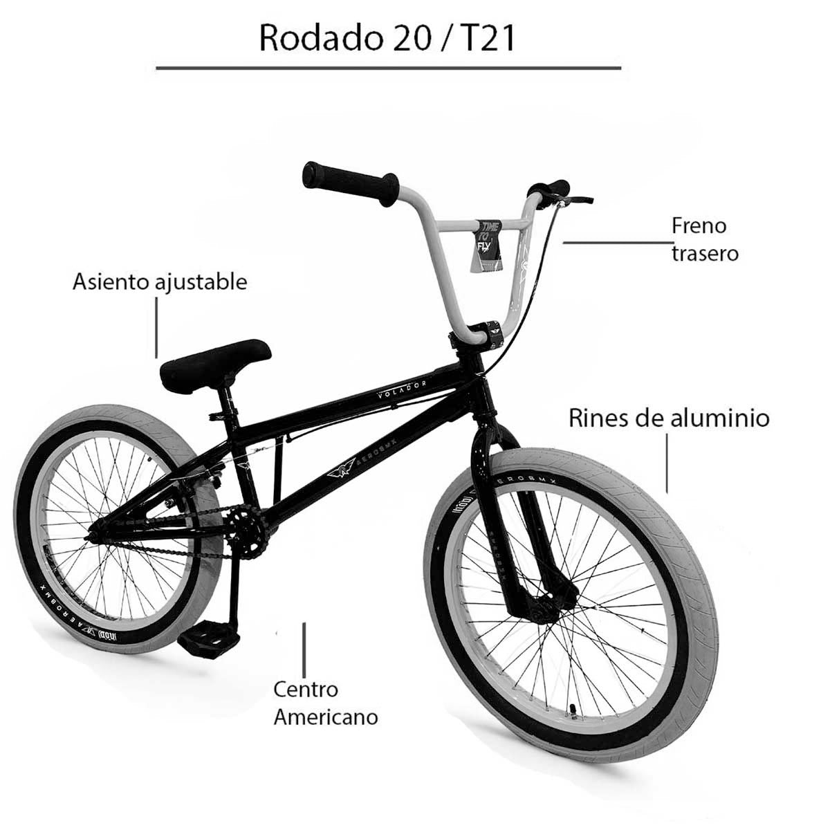 Bicicleta Bmx Aerobmx Volador Centro Americano Rodado 20 color menta